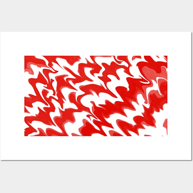 Candy Cane Liquid Flames Pattern Wall Art by Rebekah Thompson